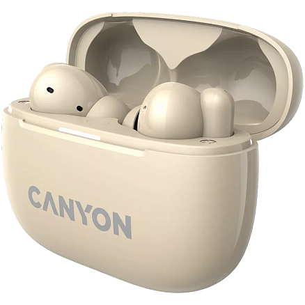 Наушники TWS беспроводные Canyon OnGo 10 ANC вакуумные с микрофоном бежевые