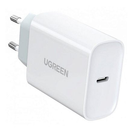 Зарядное устройство сетевое Type-C 30W Ugreen CD127 (быстрая зарядка PD, QC) белое