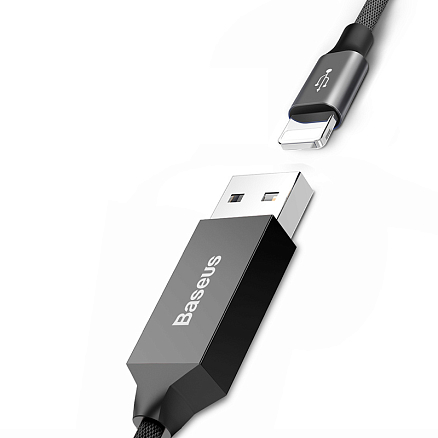 Кабель USB - Lightning для зарядки iPhone 5 м 2А плетеный Baseus Artistic черный