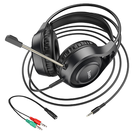 Наушники Hoco W106 полноразмерные с микрофоном игровые черные