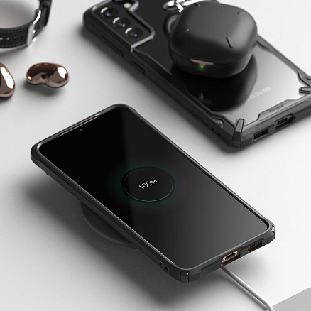 Чехол для Samsung Galaxy S21+ гибридный Ringke Fusion X черный