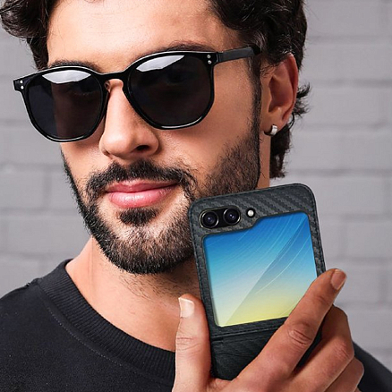 Чехол для Samsung Galaxy Z Flip 5 гибридный с карманом для карт Santa Barbara Polo & Racquet Club Kent черный