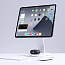 Подставка для iPad магнитная с беспроводной зарядкой для телефона Pitaka MagEZ Stand белый мрамор