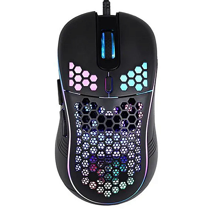 Мышь проводная оптическая TFN Saibot MX-3H с подсветкой 6 кнопок 7200 dpi игровая черная