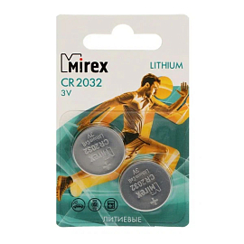 Батарейка CR2032 литиевая Mirex упаковка 2 шт.