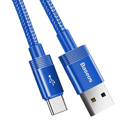 Кабель USB - MicroUSB, Lightning, Type-C 1,2 м 3.5A плетеный Baseus Data Faction синий