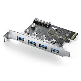 Адаптер PCI-E на 4 порта USB 3.0 Ugreen CM468 серебристый