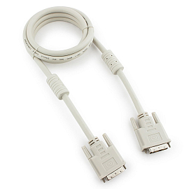Кабель DVI-D - DVI-D (папа - папа) длина 1,8 м Cablexpert CC-DVI2-6C с ферритами серый