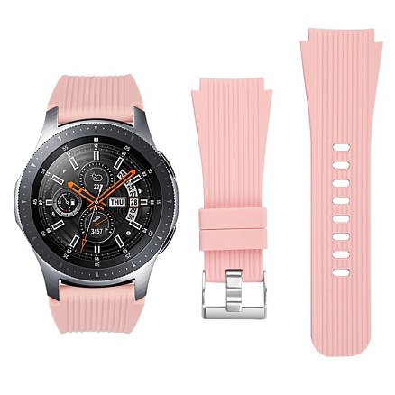 Ремешок-браслет для Samsung Galaxy Watch 46 мм, Gear S3 силиконовый Nova Flexible розовый