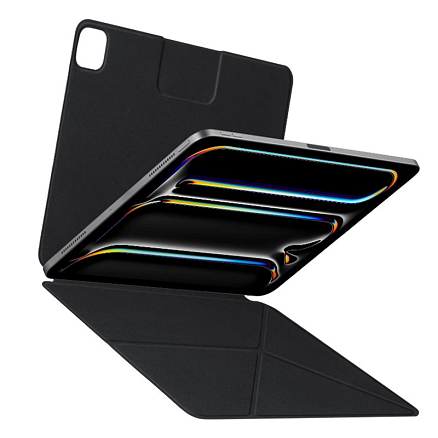 Чехол для iPad Pro 13 2024 кожаный книжка Pitaka MagEZ Folio 2 черный