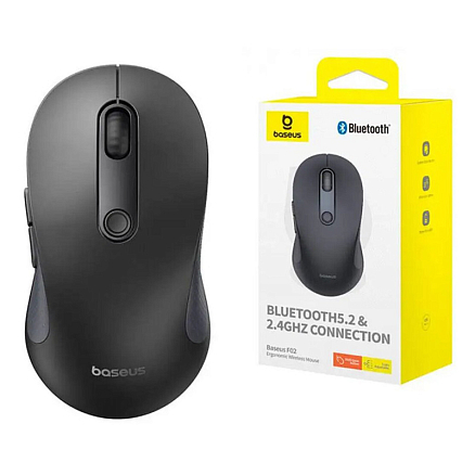 Мышь беспроводная оптическая Baseus F02 7 кнопок 4000 dpi бесшумная черная