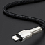Кабель USB - Lightning для зарядки iPhone 0,25 м 2.4А плетеный Baseus Cafule Metal Data черно-серебристый