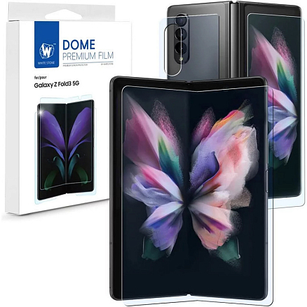 Пленка защитная Samsung Galaxy Z Fold 3 на внутренний и внешний экран WhiteStone Dome Premium Film прозрачная