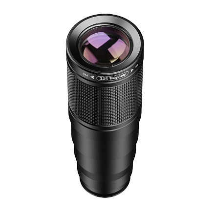 Объектив для телефона универсальный 4-в-1: Telephoto 22Х, Fisheye, Wide-Angle, Macro Apexel APL-22 + штатив для телефона