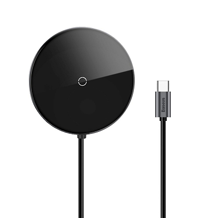Беспроводная зарядка для телефона с USB хабом на 4 порта Baseus Circular Mirror (быстрая зарядка) c Type-C кабелем черная