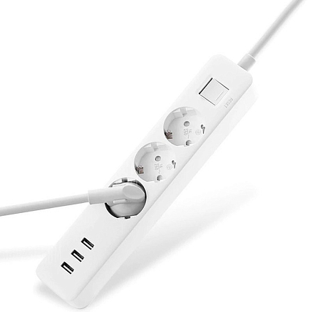 Сетевой фильтр на 3 розетки 3 USB 3.1A длина 1,4 м Xiaomi Mi Smart Power Strip белый