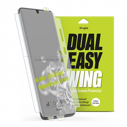 Пленка защитная Samsung Galaxy S20 Ultra на весь экран и торцы Ringke Dual Easy прозрачная 2 шт.