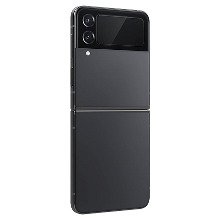 Защитное стекло на весь экран противоударное и пленка на корпус (2 шт.) для Samsung Galaxy Z Flip 4 Spigen Glass FC EZ Fit черное