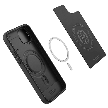 Чехол для iPhone 14 Plus гибридный Spigen Optik Armor MagSafe черный