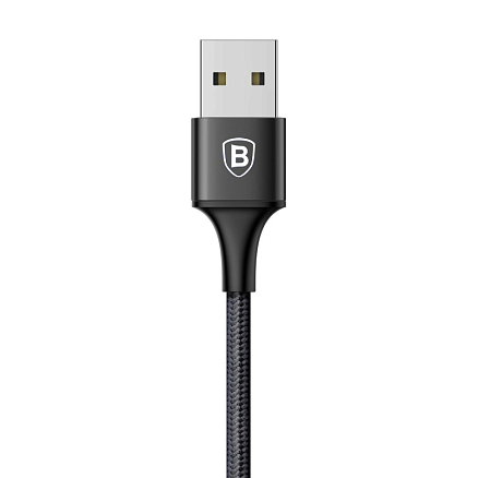 Кабель USB - MicroUSB, Type-C 1,2 м 3A плетеный Baseus Rapid черный