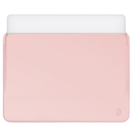 Чехол для Apple MacBook Pro 13 A1708, A1989, A1706, A1502, A1425, A1278, A2159, A2251, A2289 кожаный футляр WiWU Skin Pro II розовый