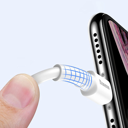 Кабель USB - MicroUSB для зарядки 1 м 2.4А Baseus Mini белый