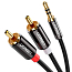 Кабель 3,5 мм - 2RCA тюльпаны (папа - папа) 1 м Ugreen AV116
