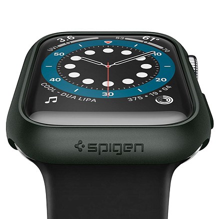 Чехол для Apple Watch 44 мм пластиковый тонкий Spigen Thin Fit хаки