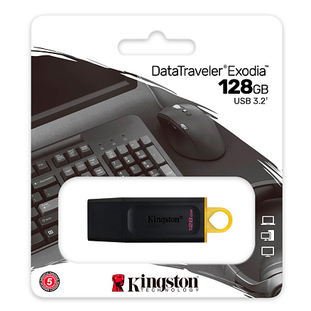 Флешка Kingston DataTraveler Exodia 128GB USB 3.2 Gen 1 черная