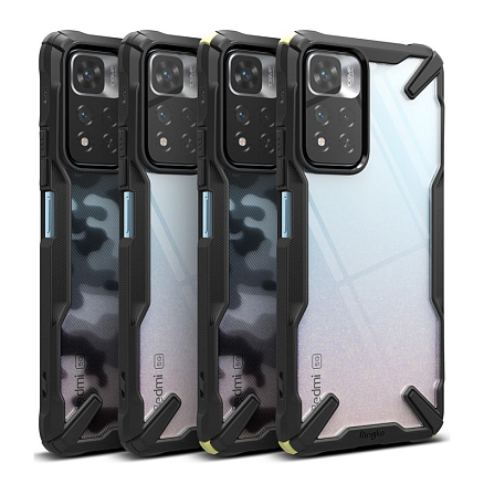 Чехол для Xiaomi Redmi Note 11 Pro+ гибридный Ringke Fusion X со светящимися вставками черный