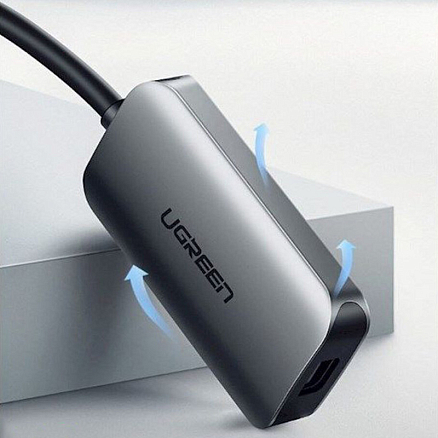 Переходник Type-C - Mini DisplayPort (папа - мама) с кабелем Ugreen CM236 серый