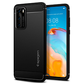 Чехол для Huawei P40 гелевый Spigen Rugged Armor черный