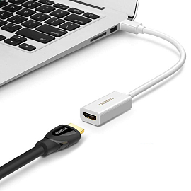 Переходник Mini DisplayPort - HDMI (папа - мама) длина 18,5 см 4K Ugreen MD112 белый