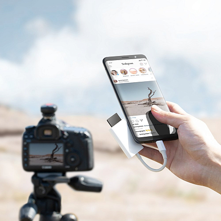 Картридер Type-C 3.2 Gen 1 для SD и MicroSD Ugreen CM265 белый