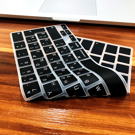 Накладка на клавиатуру защитная для Apple MacBook Pro 13 2020 Touch Bar A2251, A2289 EU (русские буквы) черная