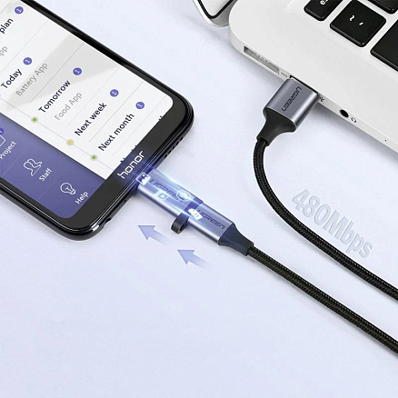 Переходник MicroUSB - Type-C (папа - мама) Ugreen US282 серый