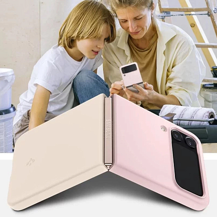 Чехол для Samsung Galaxy Z Flip 4 пластиковый ультратонкий Spigen Air Skin розовый