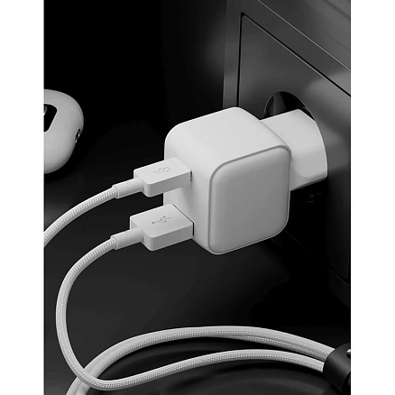 Зарядное устройство сетевое с USB и Type-C 20W VLP G-Charge (быстрая зарядка QC, PD) белое