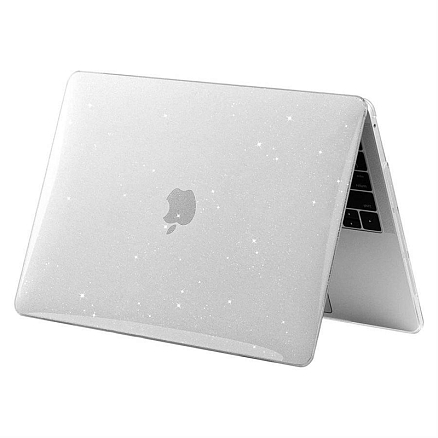 Чехол для Apple MacBook Air 13 M2 2022 пластиковый с блестками Tech-Protect SmartShell прозрачный