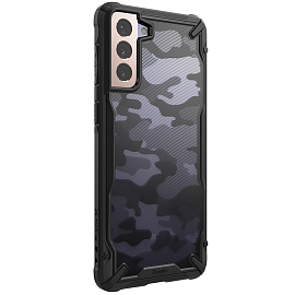 Чехол для Samsung Galaxy S21 гибридный Ringke Fusion X Design Camo черный