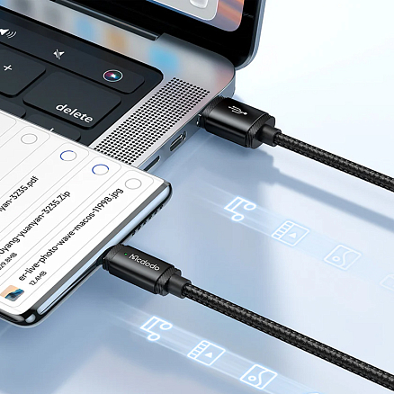 Кабель Type-C - USB 2.0 для зарядки 1,5 м 6А 120W плетеный McDodo CA-4730 (быстрая зарядка Huawei, QC, PD) черный