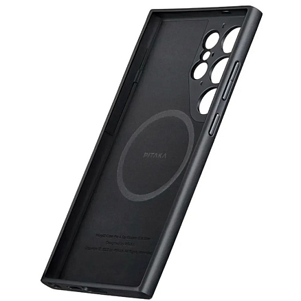 Чехол для Samsung Galaxy S24 Ultra кевларовый тонкий Pitaka MagEZ Pro 4 черно-серый