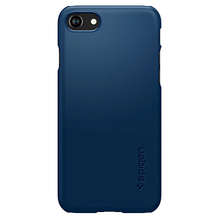 Чехол для iPhone 7, 8, SE 2020, SE 2022 пластиковый тонкий Spigen Thin Fit синий