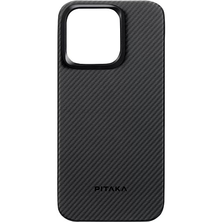 Чехол для iPhone 15 Pro гибридный Pitaka MagEZ 4 600D черно-серый