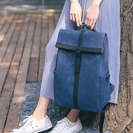 Рюкзак Xiaomi Ninetygo Grinder Oxford с отделением для ноутбука до 15,6 дюйма темно-синий
