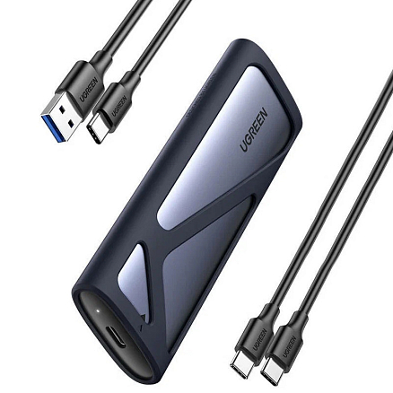 Корпус для SSD M.2 диска USB 3.2 Gen1 Type-A, USB 3.2 Gen1 Type-C (10 Gbps) Ugreen CM400 серый