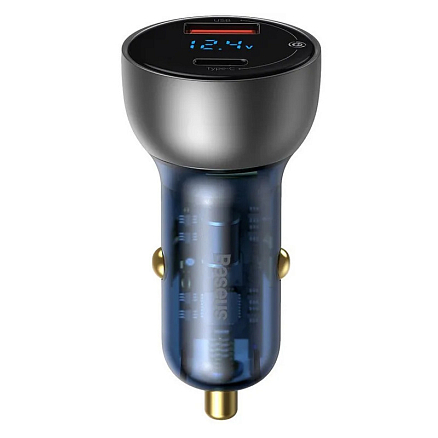 Зарядное устройство автомобильное с USB и Type-C входами 5A 65W Baseus Particular (быстрая зарядка QC 4+, QC 3.0, PD) серебристое