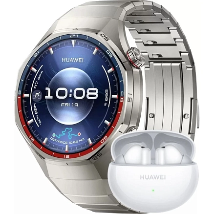 Умные часы Huawei Watch GT 6 Pro 46 мм с титановым ремешком серебристые
