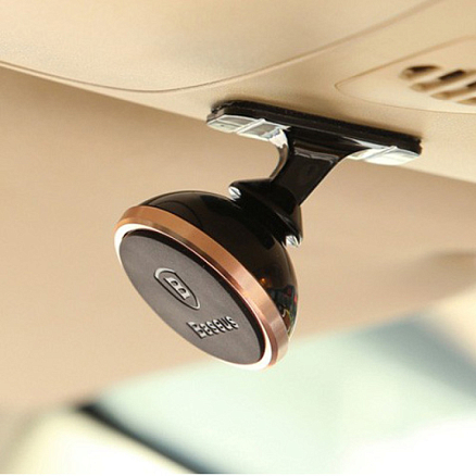 Держатель автомобильный на приборную панель магнитный Baseus золотистый