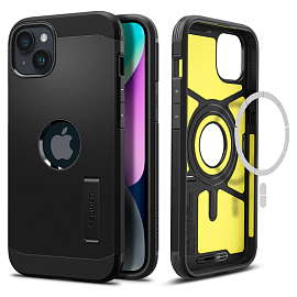 Чехол для iPhone 14 гибридный Spigen Tough Armor MagSafe черный